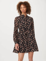 The Printed Chiffon Dress - Black
