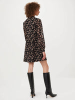 The Printed Chiffon Dress - Black