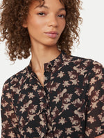 The Printed Chiffon Dress - Black