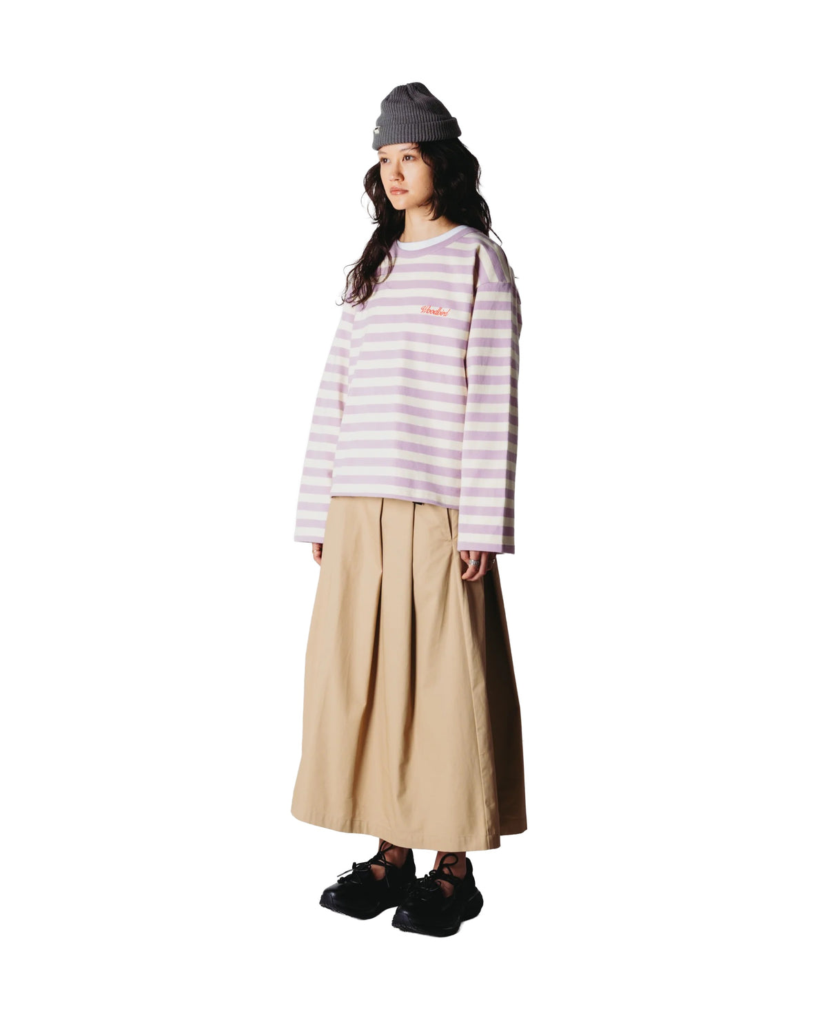Joul Wide Sleeve Stripe Tee - White/Pink