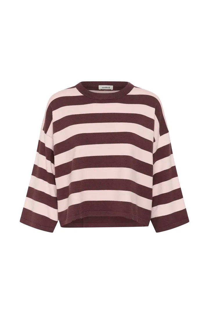 Spina Boxy Pullover Cropped - Huckleberry/Pale Lilac
