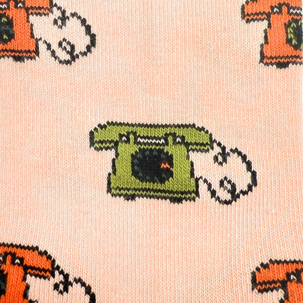 Vintage Phone Mismatched Socks