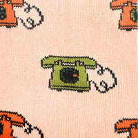 Vintage Phone Mismatched Socks