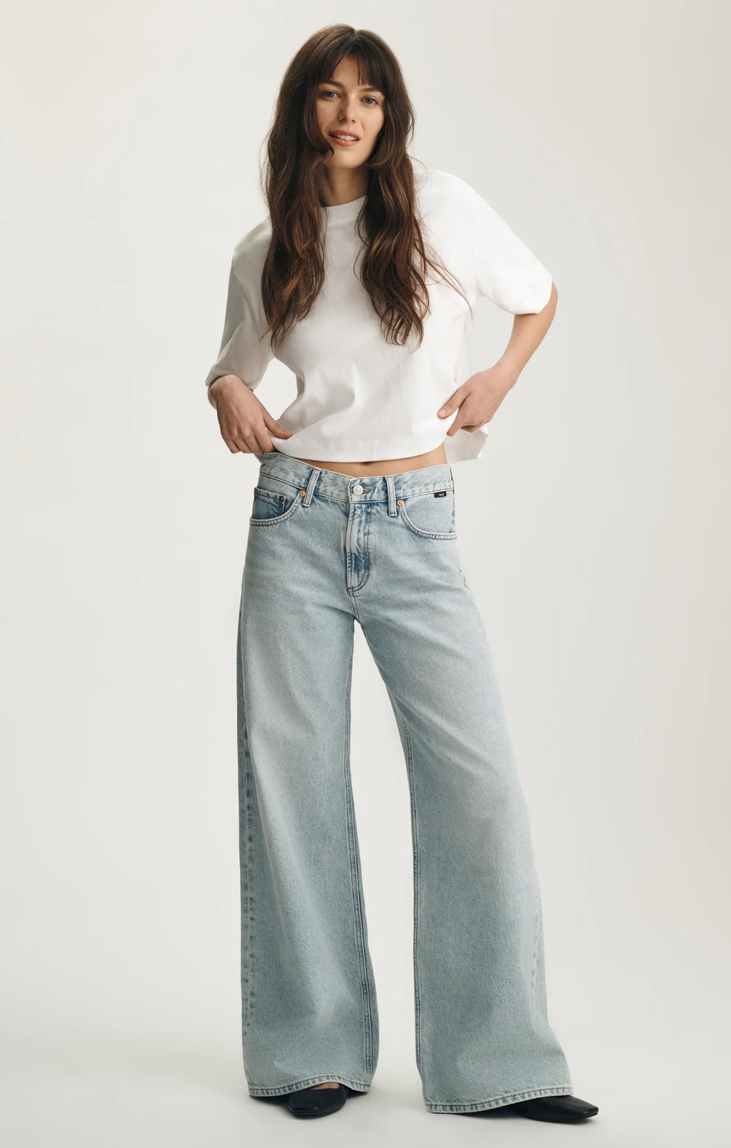 Sandy Wide Leg Jean - Bleached Classic Denim
