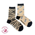 Zebra Print Mismatched Socks