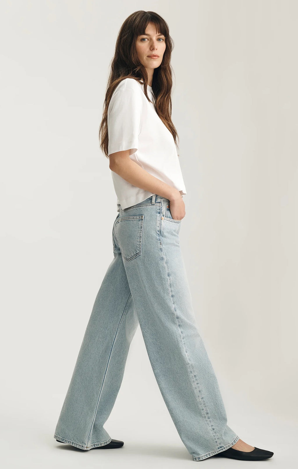 Sandy Wide Leg Jean - Bleached Classic Denim