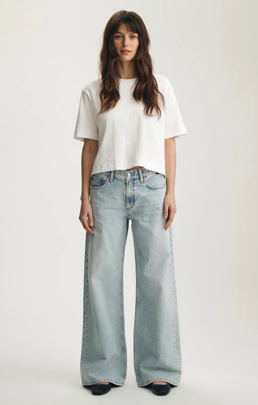Sandy Wide Leg Jean - Bleached Classic Denim