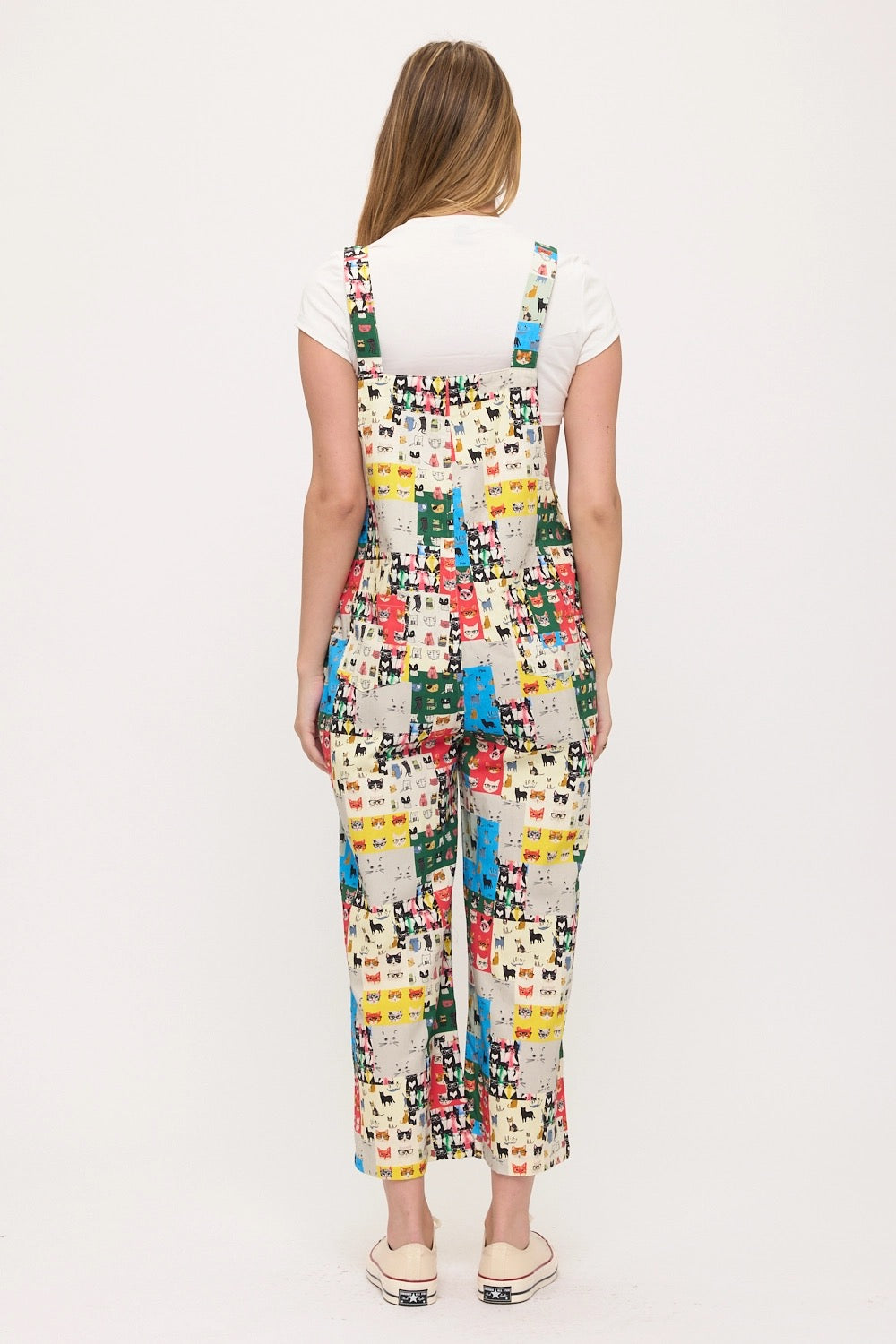 Retro Cat Faces Pop Art Overalls
