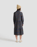 Micro Floral Print Flared Shirt Dress