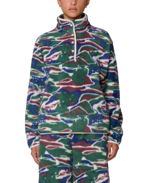 Pastures Mock Neck Pullover - Green Multi