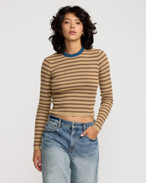 Bond Stripe Long Sleeve - Sand Dune