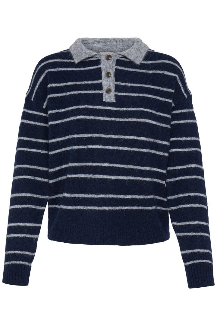 Sage Polo Sweater - Maritime Blue