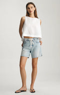Nella Short - Bleached Linen Denim
