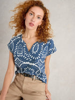 Nelly Notch Tee - Blue Multi