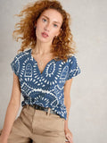 Nelly Notch Tee - Blue Multi