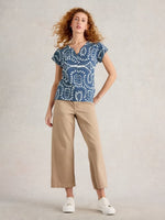 Nelly Notch Tee - Blue Multi