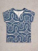Nelly Notch Tee - Blue Multi