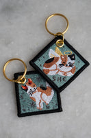 Duality Cat Embroidered Keychain