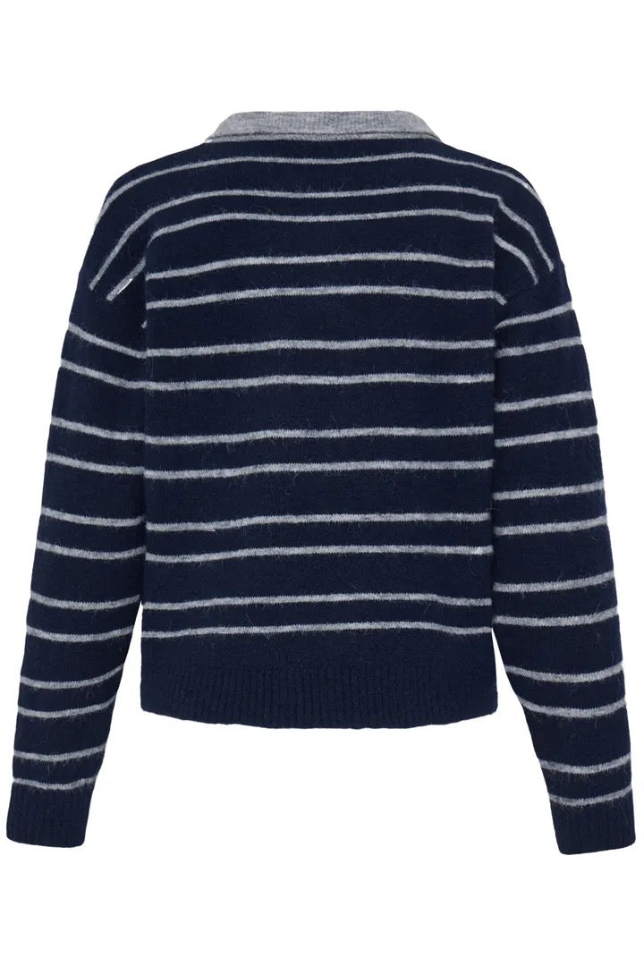 Sage Polo Sweater - Maritime Blue