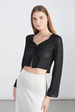 Trumpet Sleeve Cardigan - Black