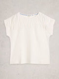 Rachel Ruched Tee - Natural White