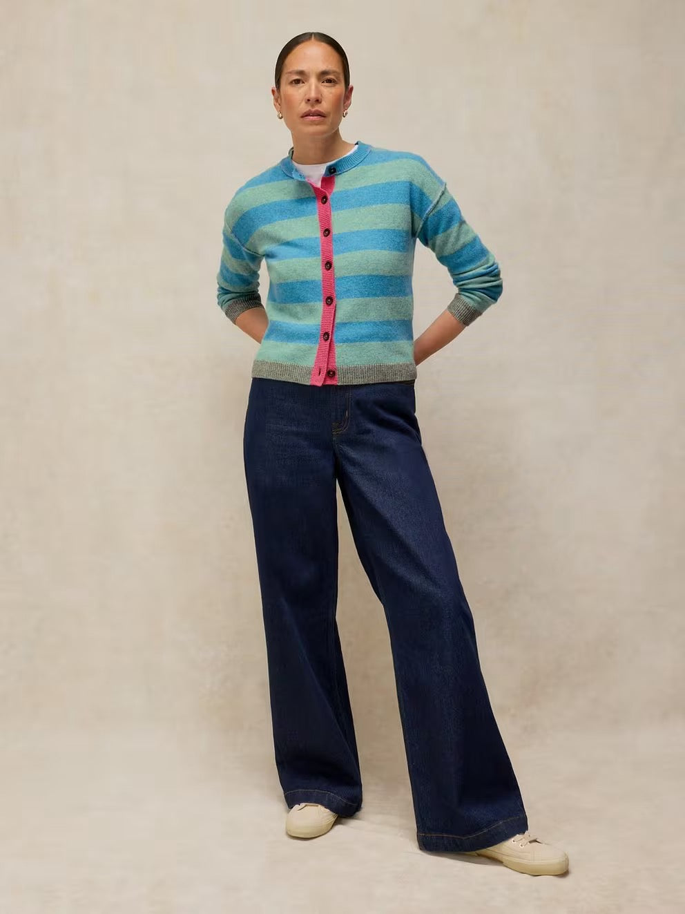 Sansa Stripe Cardigan - Blue Multi
