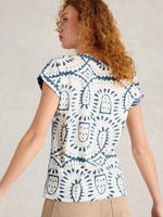 Nelly Notch Tee - Blue Multi