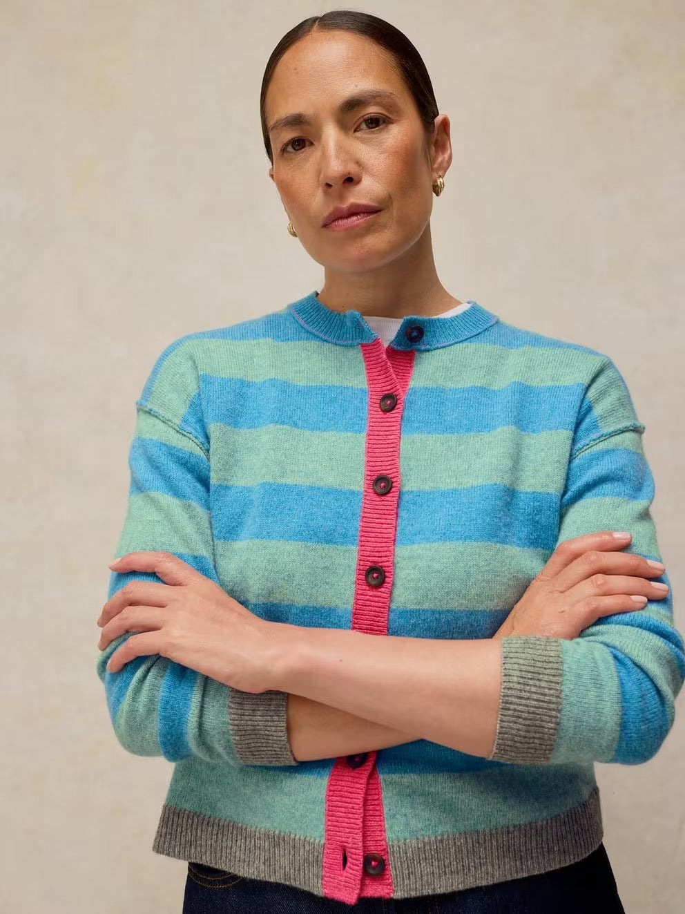 Sansa Stripe Cardigan - Blue Multi