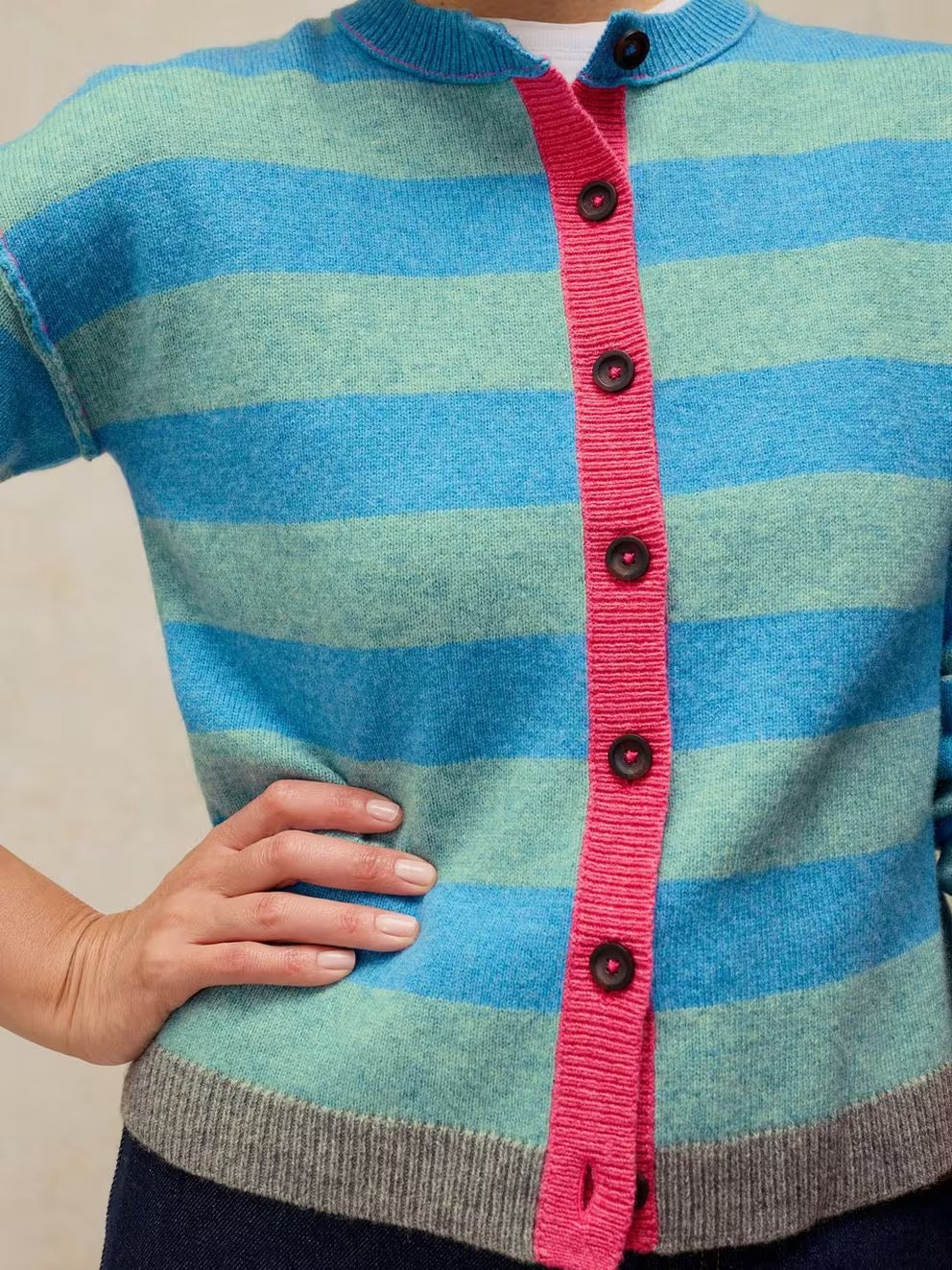 Sansa Stripe Cardigan - Blue Multi