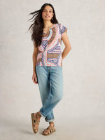 Nelly Notch Tee - Natural Print