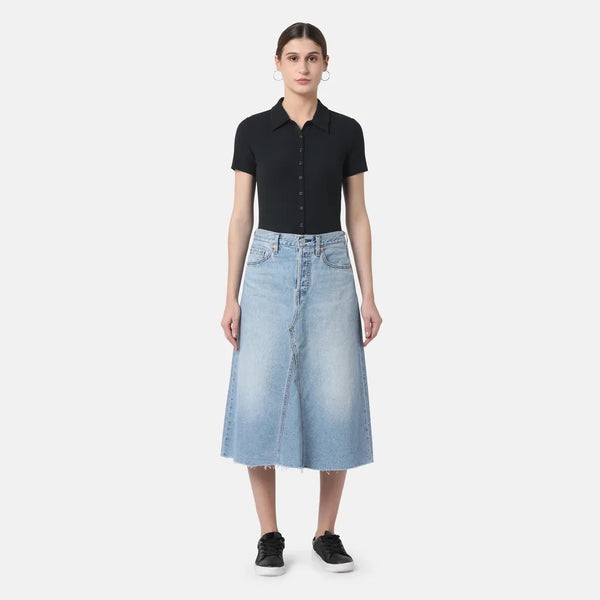 High Rise A Line Decon Skirt - Secret Secret