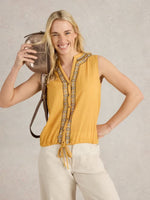 Tulip Mix Sleeveless Shirt - Mid Yellow