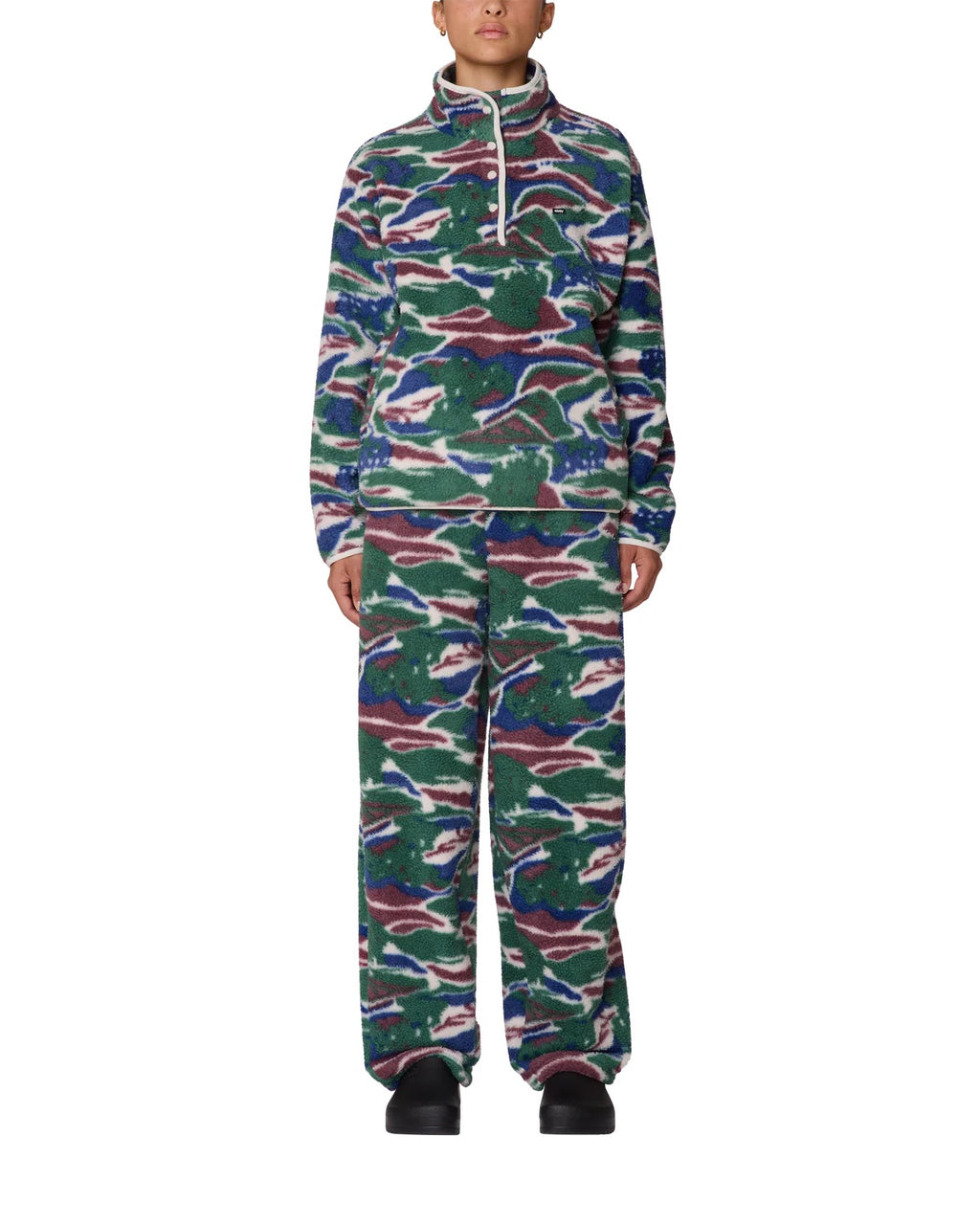 Pastures Mock Neck Pullover - Green Multi