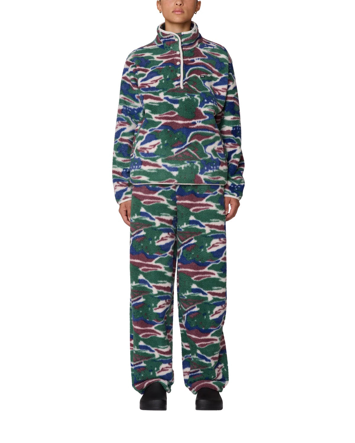 Pastures Mock Neck Pullover - Green Multi