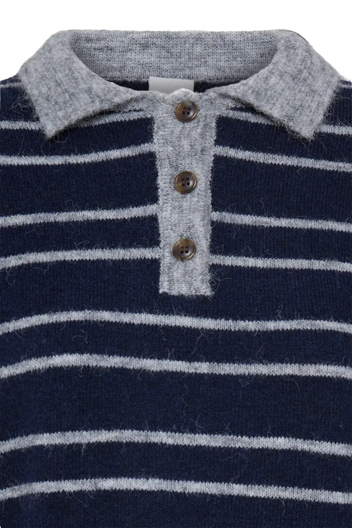 Sage Polo Sweater - Maritime Blue