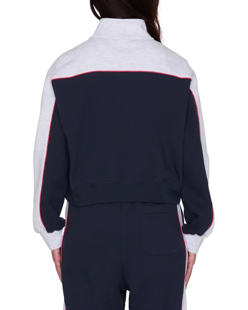 Zeno Mock Neck Zip Up - Dark Navy Multi
