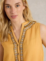 Tulip Mix Sleeveless Shirt - Mid Yellow