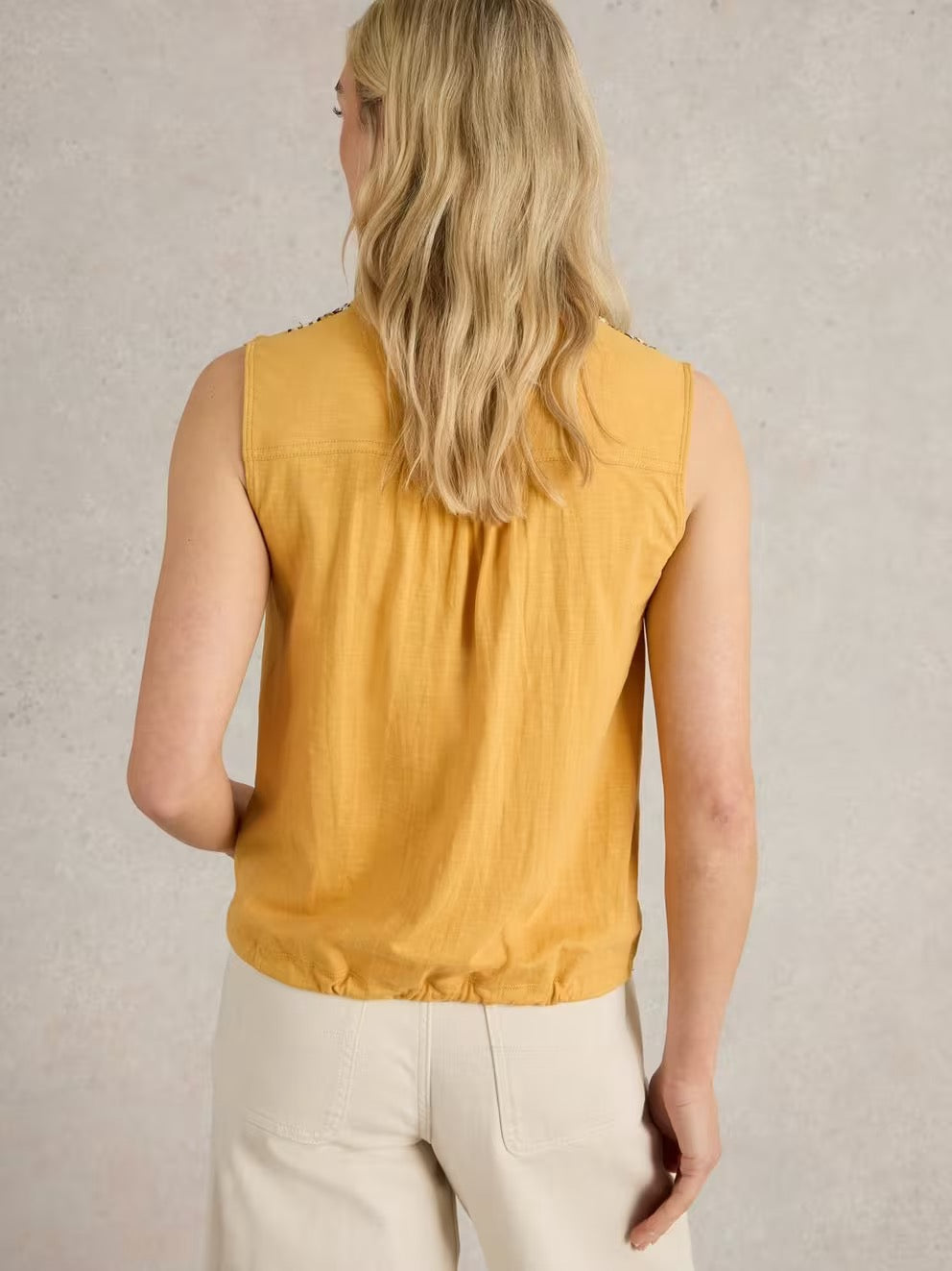 Tulip Mix Sleeveless Shirt - Mid Yellow