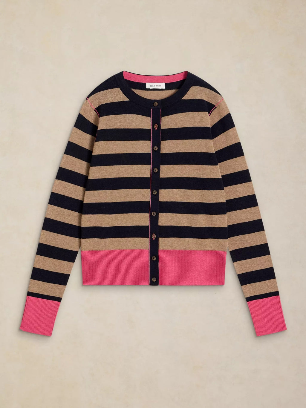 Lois Stripe Cardigan - Navy Multi