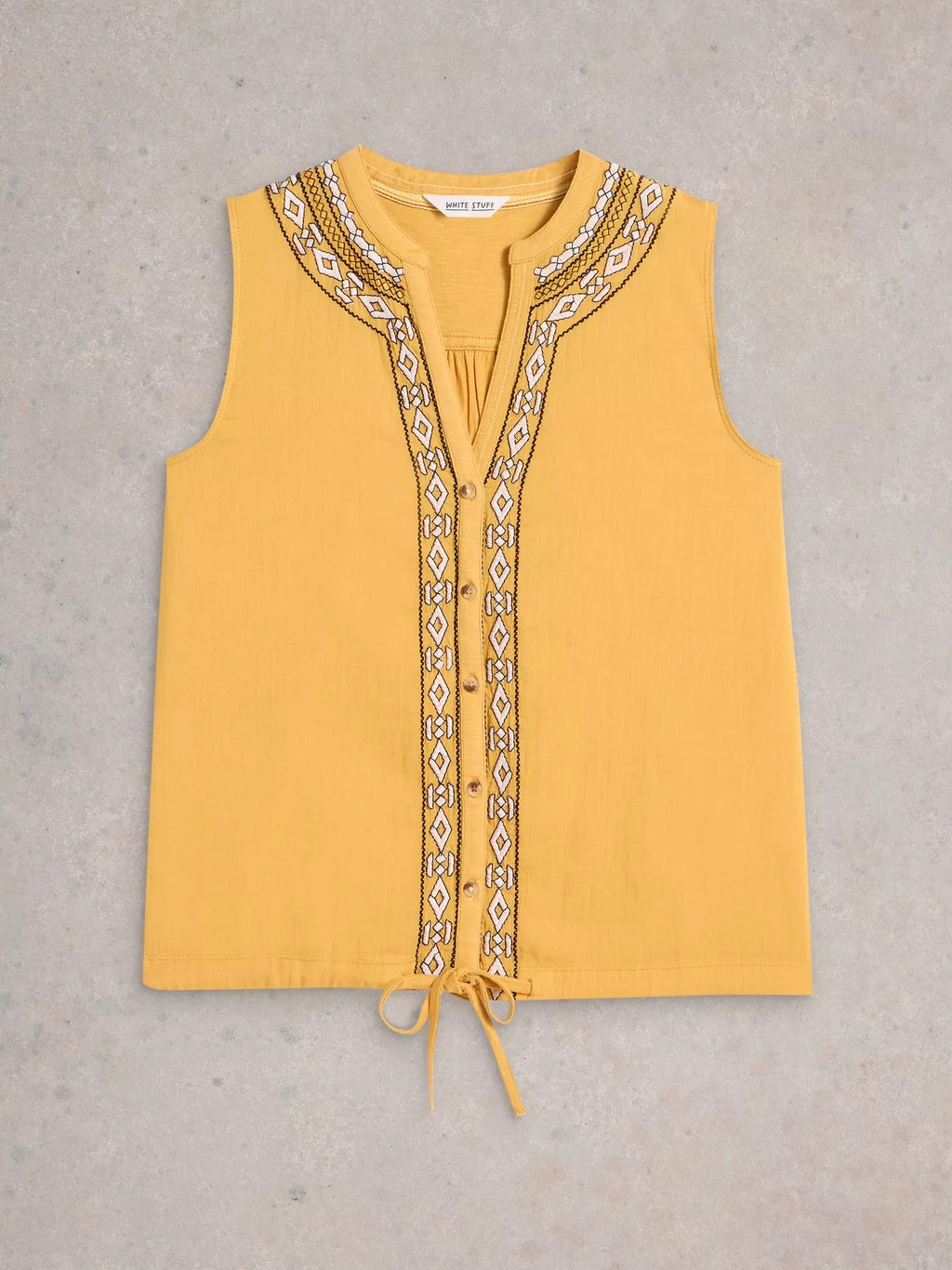Tulip Mix Sleeveless Shirt - Mid Yellow
