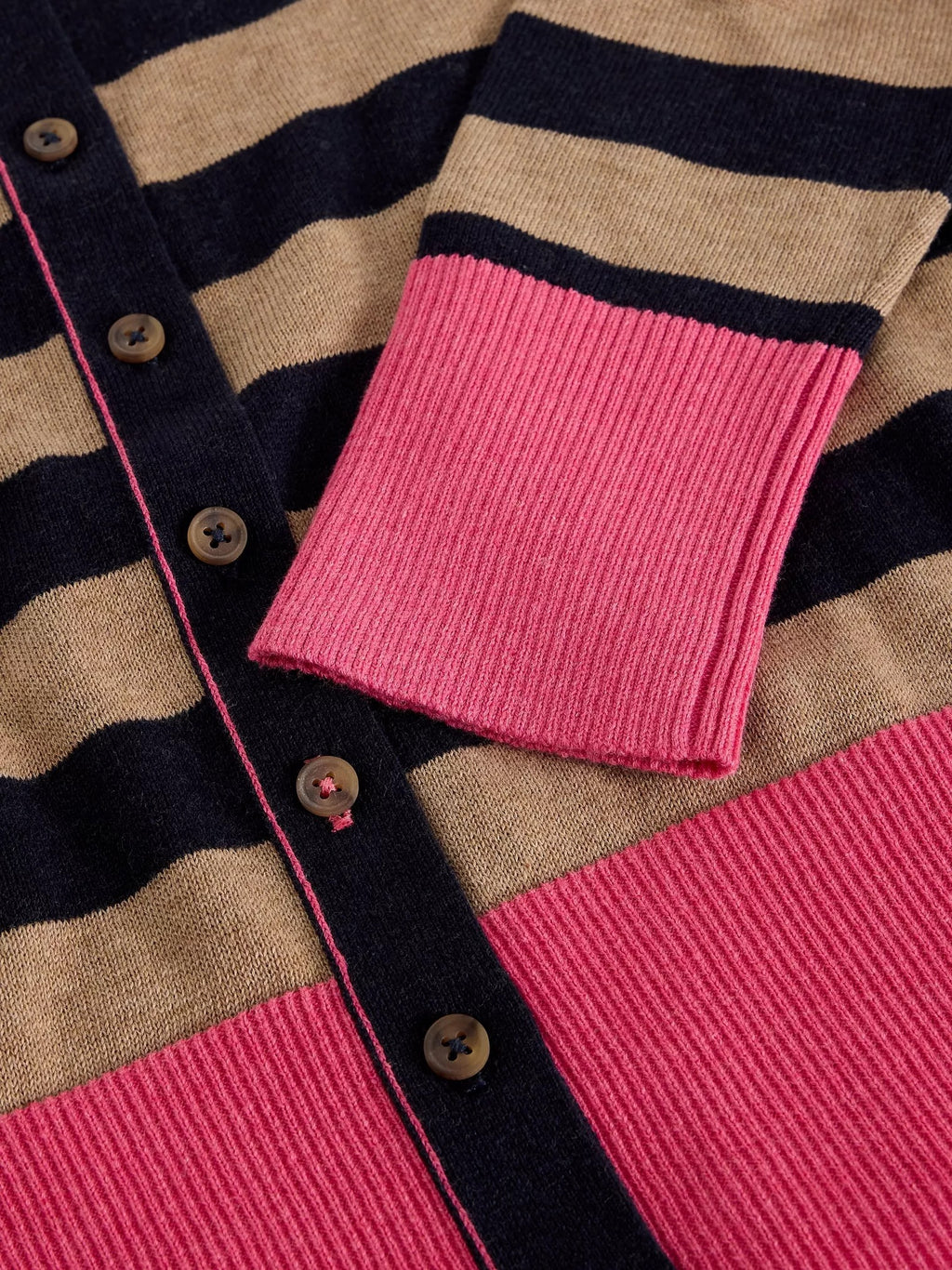 Lois Stripe Cardigan - Navy Multi