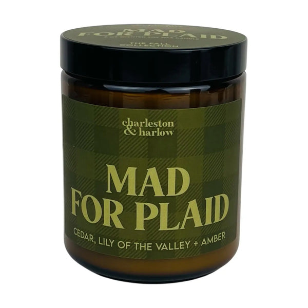 Mad For Plaid - Cedar, Lily Of The Valley + Amber Soy Candle