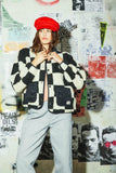 Delilah Sherpa Jacket - Black/Natural Finish Line Check