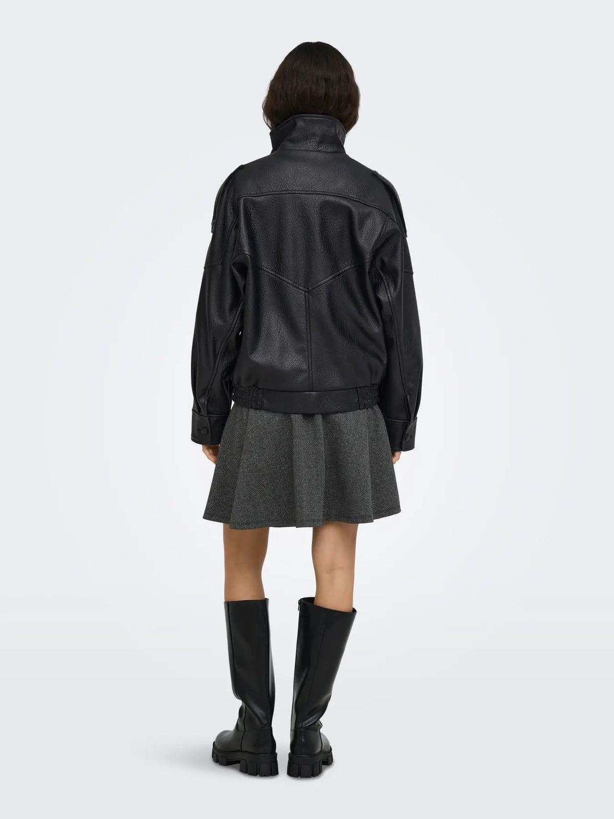 Vani Faux Leather Jacket - Black