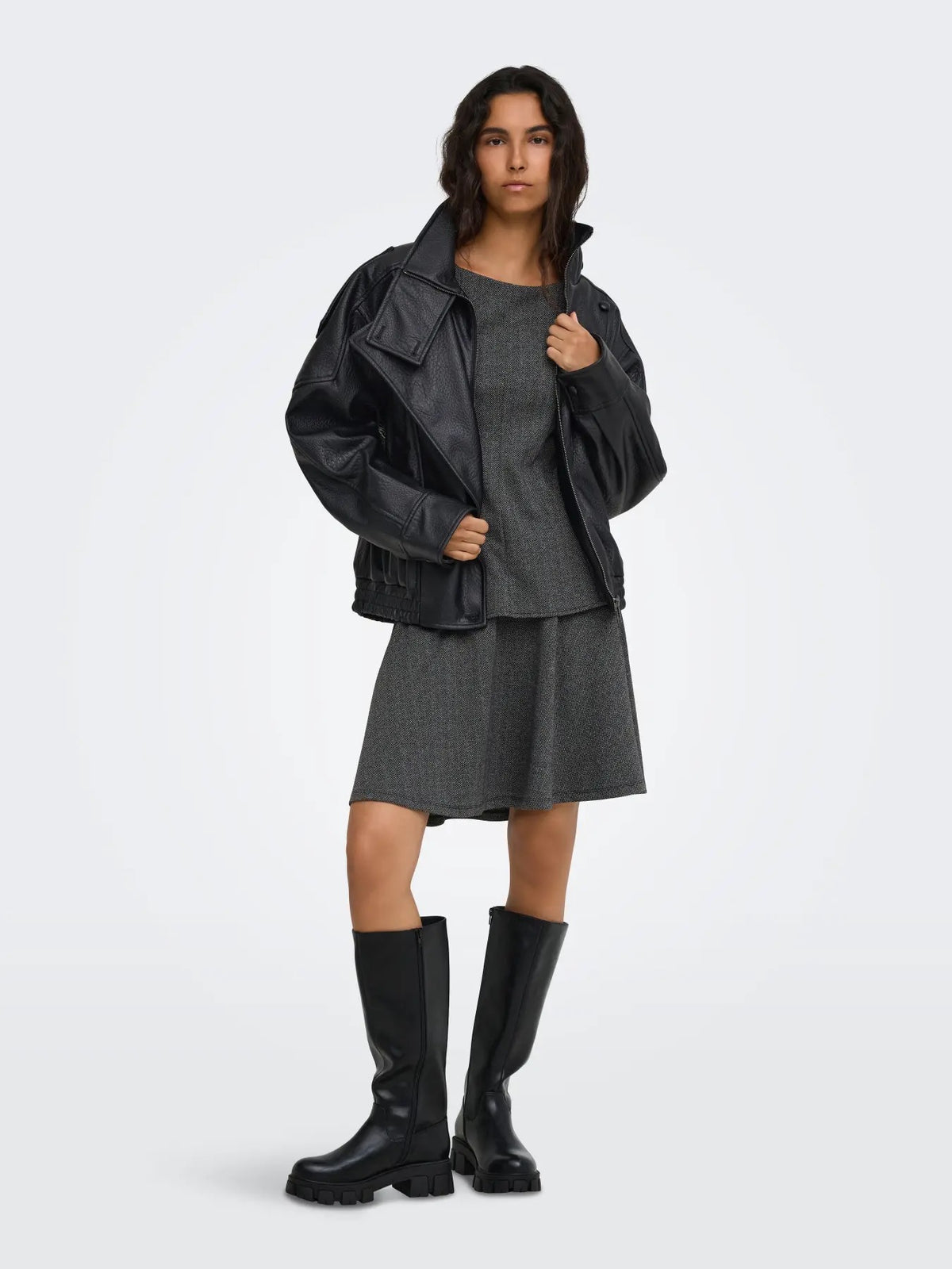 Vani Faux Leather Jacket - Black