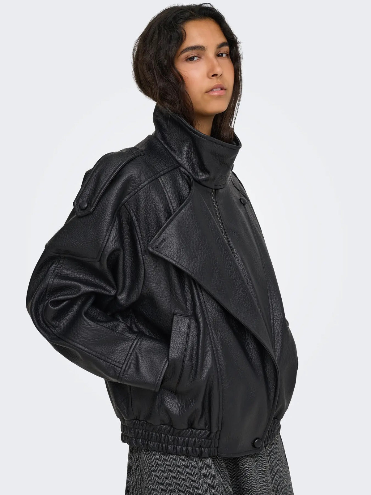 Vani Faux Leather Jacket - Black