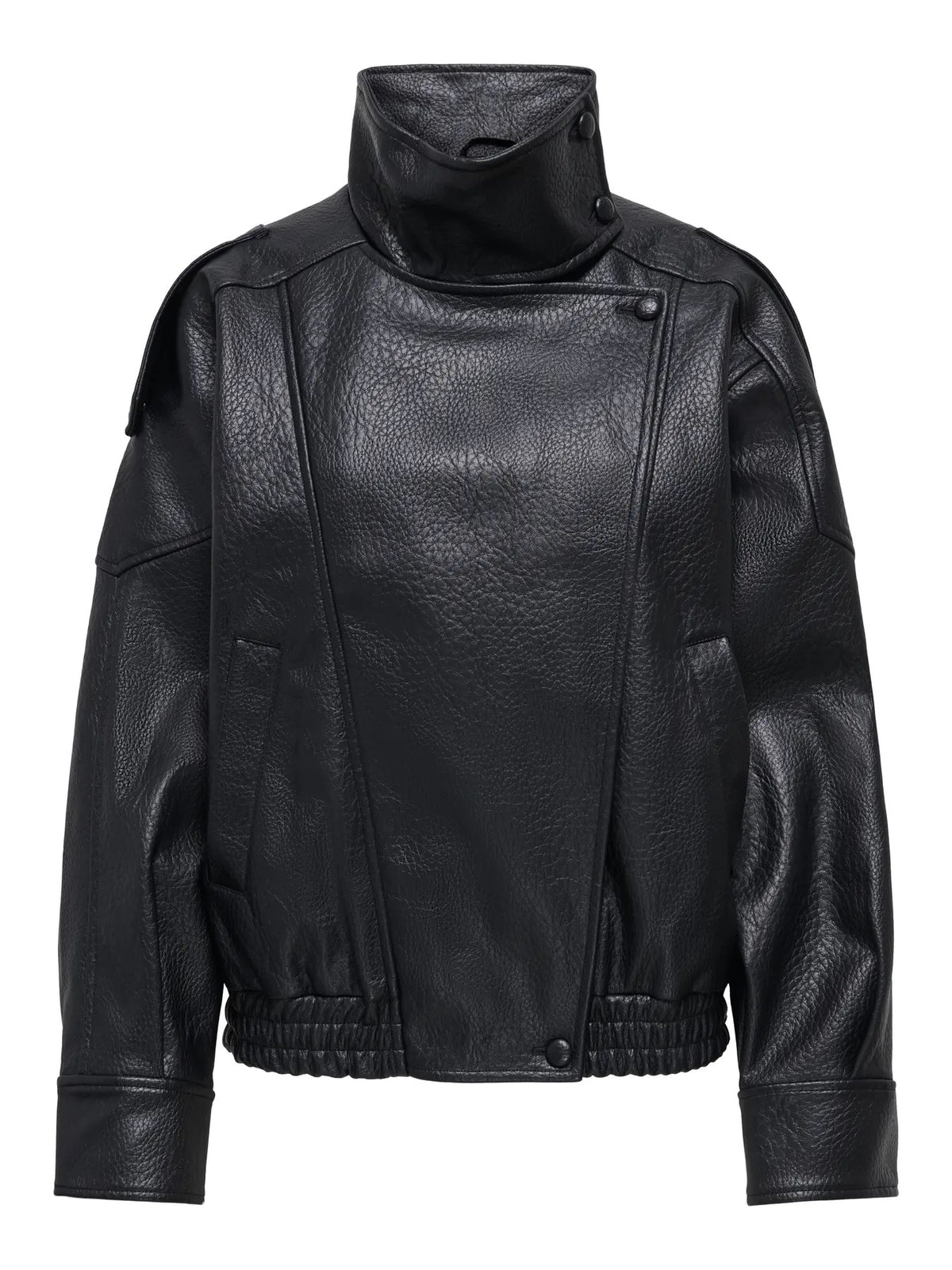 Vani Faux Leather Jacket - Black