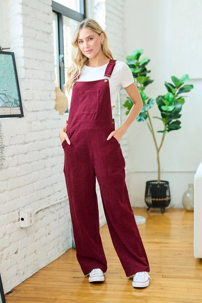 Maroon Classic Cord Overalls