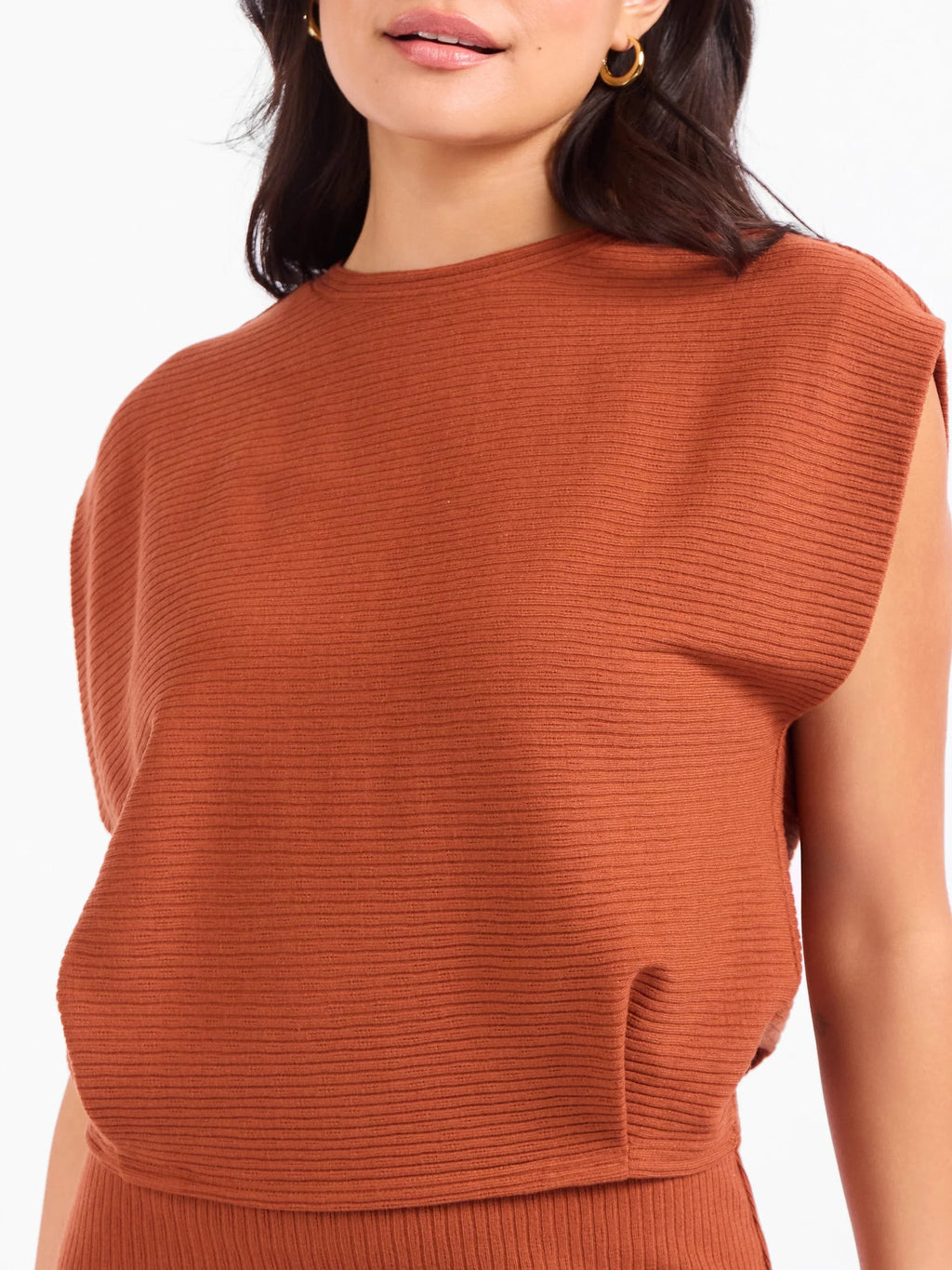 Soft Cedar Tapered Knit Top