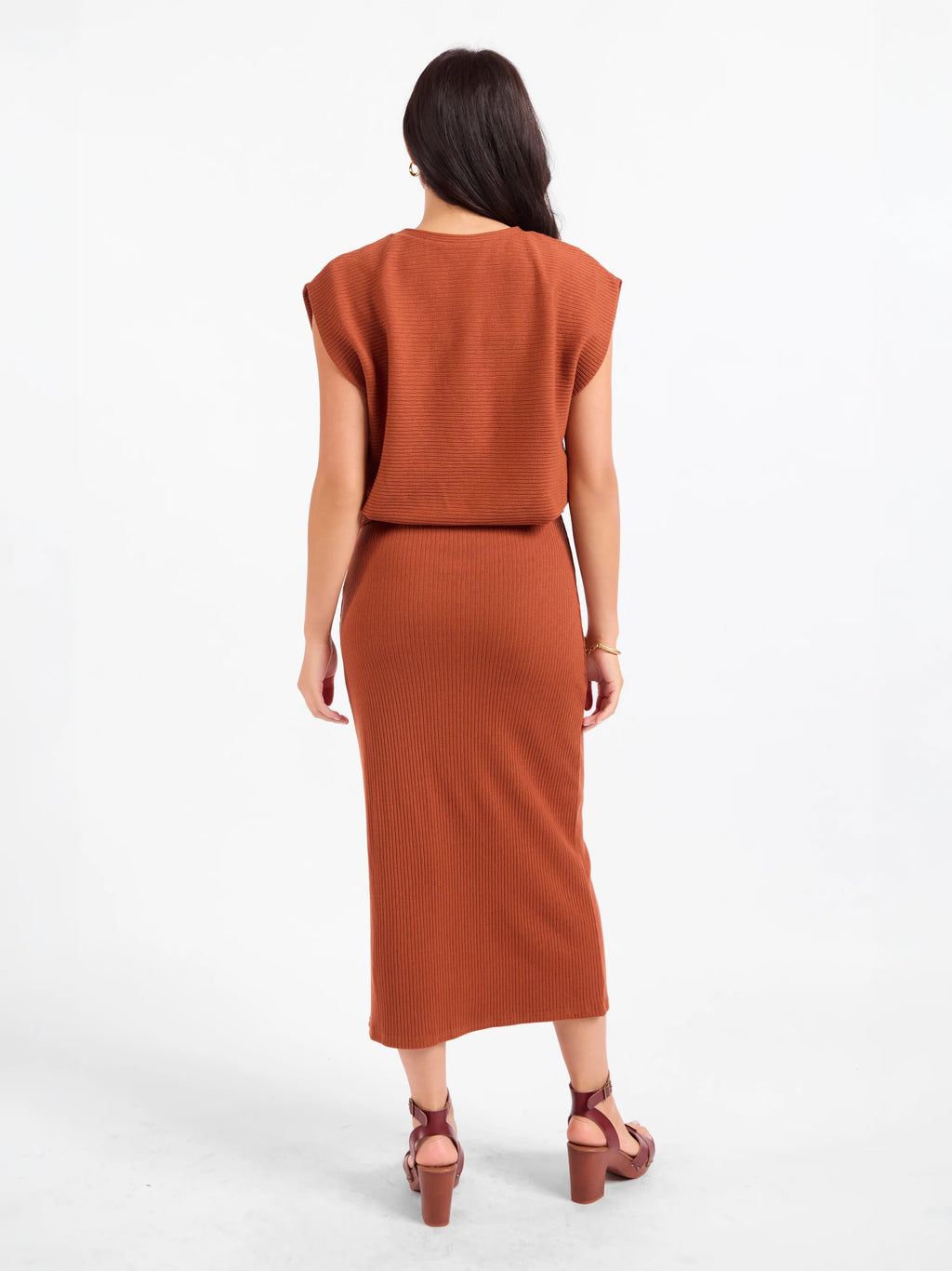 Soft Cedar Tapered Knit Top
